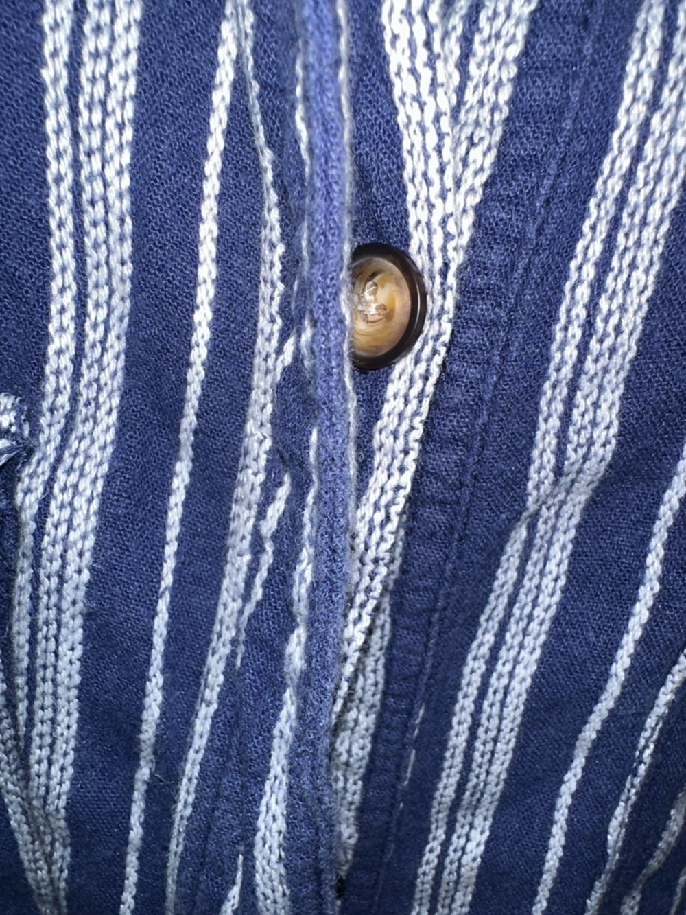 Striped Navy Utility Button-Up Jacket - Picture 4 of 12